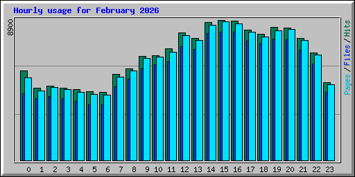 Hourly usage for February 2026
